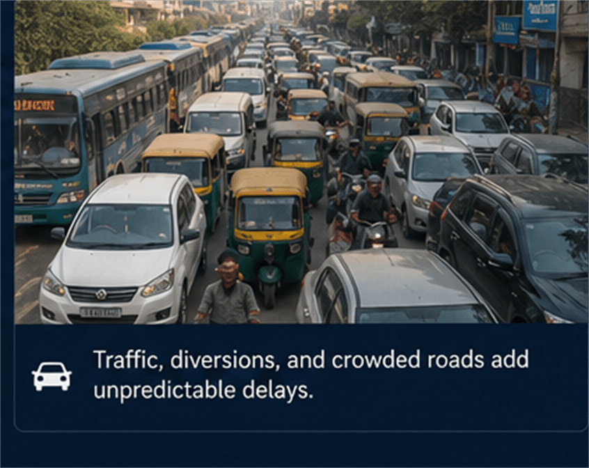Exam-day traffic congestion in Patna